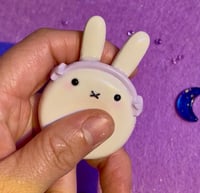 Image 1 of Bunny Girl Pocket Pal- Hand Sculpted Worry Stone for Stress Relief