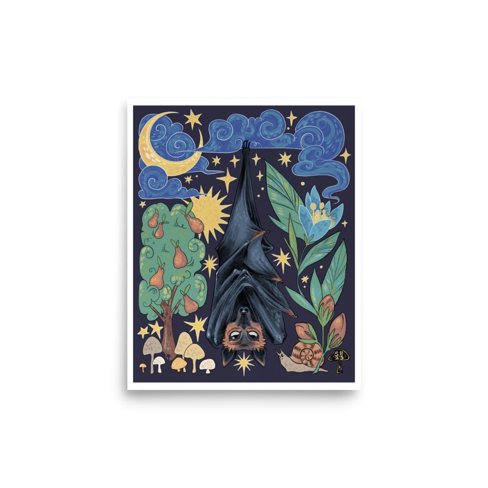 Image of Fruit Bat & Magic Pear Tree- Print