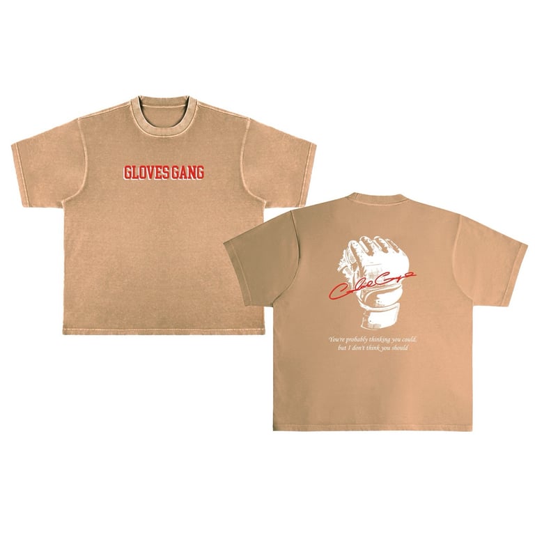 GLOVES GANG HEAVYWEIGHTPIGMENT TEE'S “SADDLE BROWN”