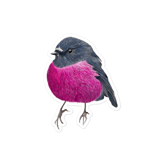 4 Inch Pink Robin Sticker