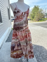 Image 11 of S Woven Tiered Lightweight Long Sundress in Mojave Watercolor Ice Dye