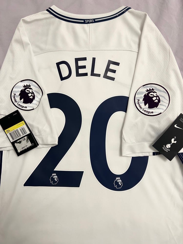 Image of NEW Tottenham Hotspur “DELE 20” 2017/18 Home Shirt + PL patches (S)