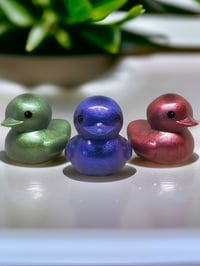 Image 1 of Set of 3 Resin Art OlllllO Ducks with Ducking Cards 'The Mermaid'