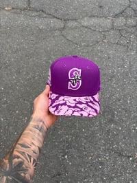 Image 5 of VIOLET MULTI TONE SEATTLE MARINERS CUSTOM FITTED CAP