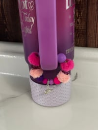 Image 4 of Cheshire Cat Tumbler Handle Charm | Wonderland Cup Handle Accessory