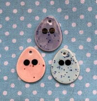 Image 11 of Ceramic Speckled hanging Mini Egg Guys (set of 3)