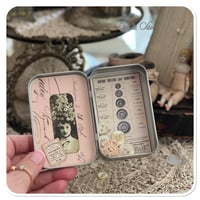 Image 4 of Reserved Listing for Deandre petite snippet sample french lace book in a tiny tin.