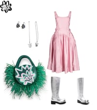 Image 4 of SAIxAlexandre Green Brida Feather Bag