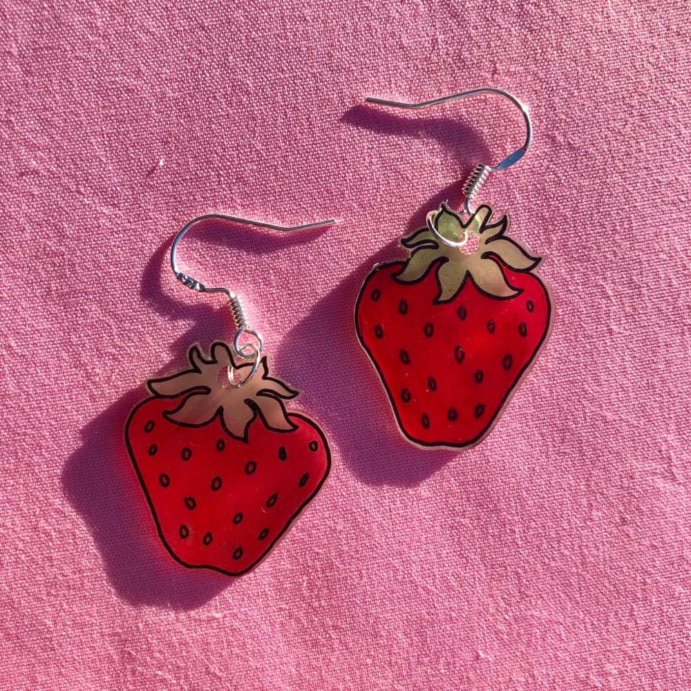 Image of strawberry earrings