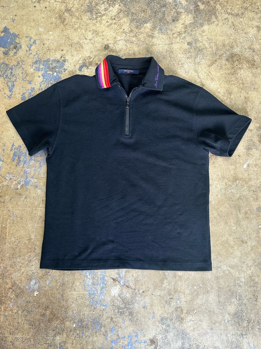 Image of Louis Vuitton SS19 Plain Rainbow Polo Halfzip