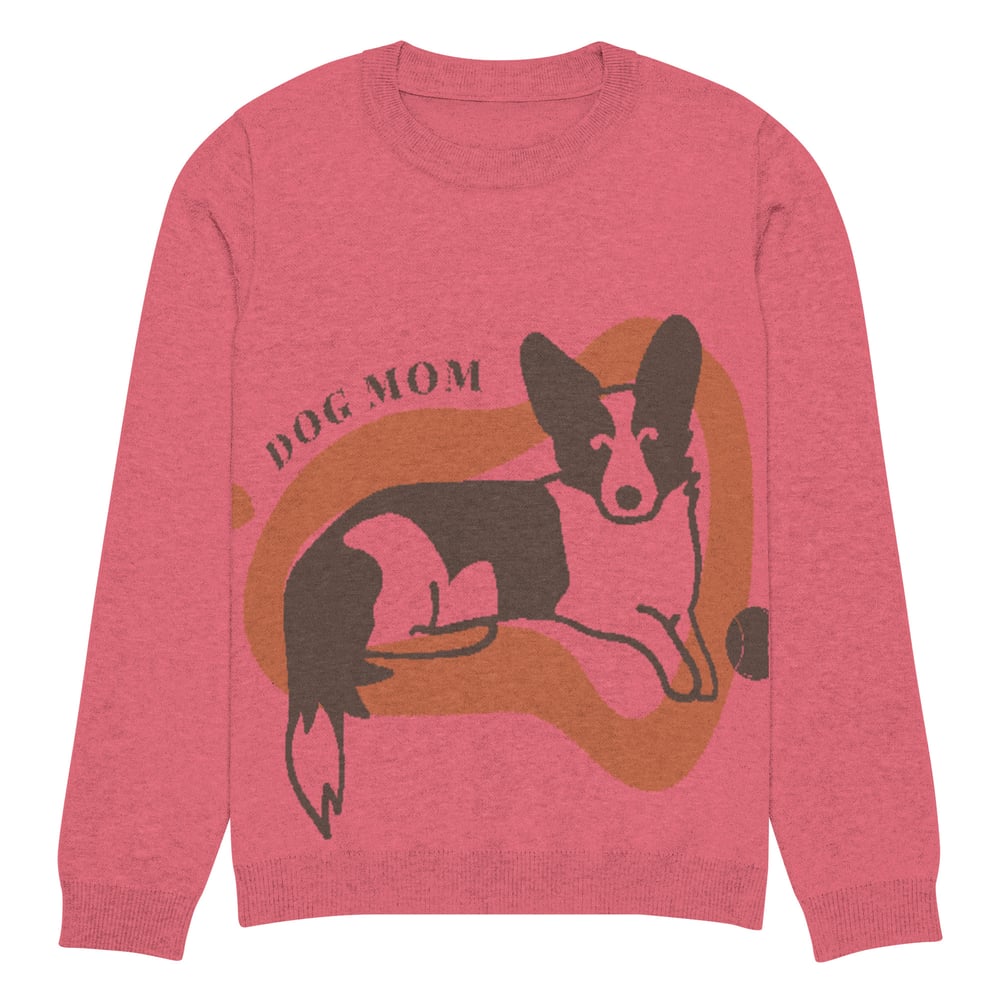 Image of Knitted crew neck Dog Mom sweater