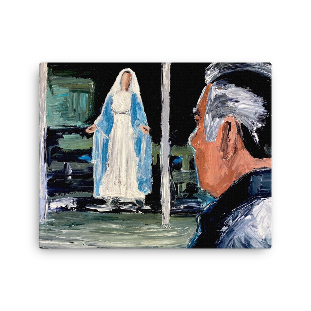 Image of Paulie sees Mary at the Bing (canvas prints) 16” x 20”