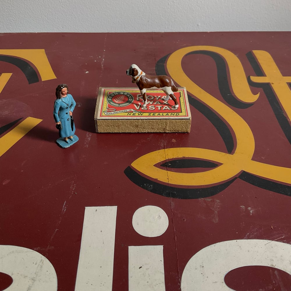 Image of Woman With St Bernard & Matchbox 