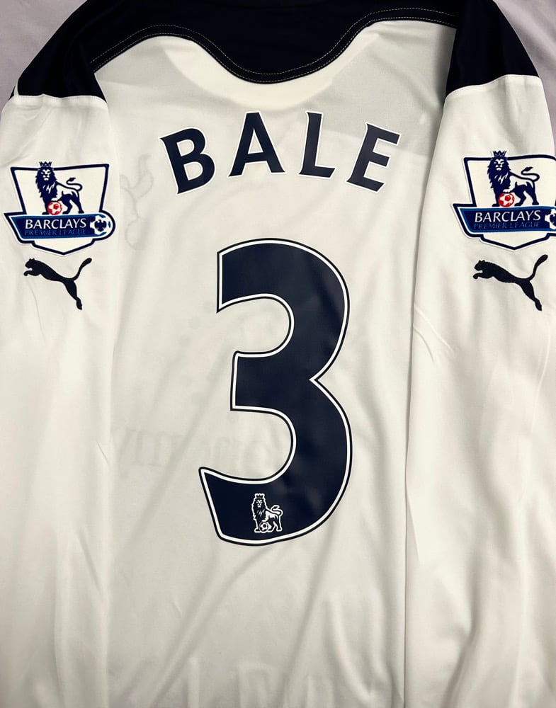 Image of Tottenham Hotspur “BALE 3” 2010/11 Home Long Sleeve Shirt + PL patches (L)
