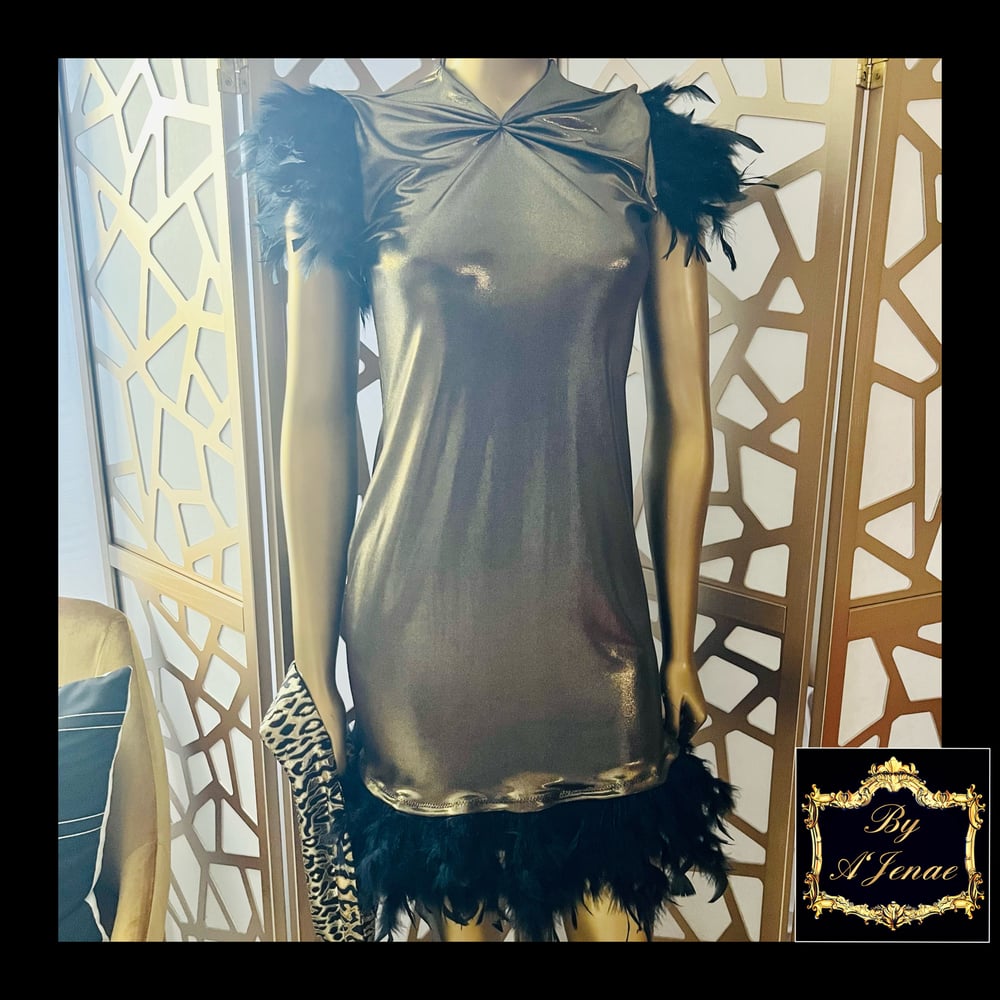 Image of Fancy Feathers Mini Dress 
