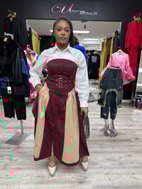 Two tone Halter Dress (white button up not included)