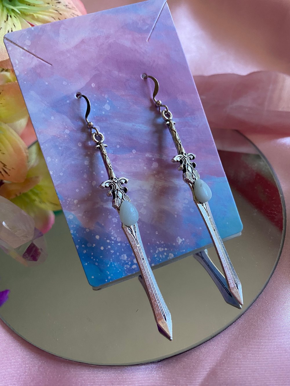 Image of Glowing Sword Earrings 