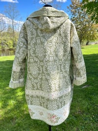 Image 2 of Large Sage & Pink Floral Blanket Coat