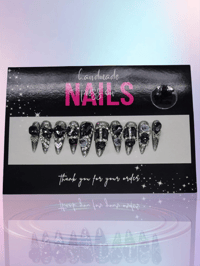 Image 1 of Obsidian Royale  - Handmade Press On Nails (Large)