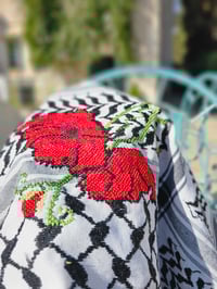 Image 1 of Original Nabulsi Keffiyeh - hand stitched embroidery