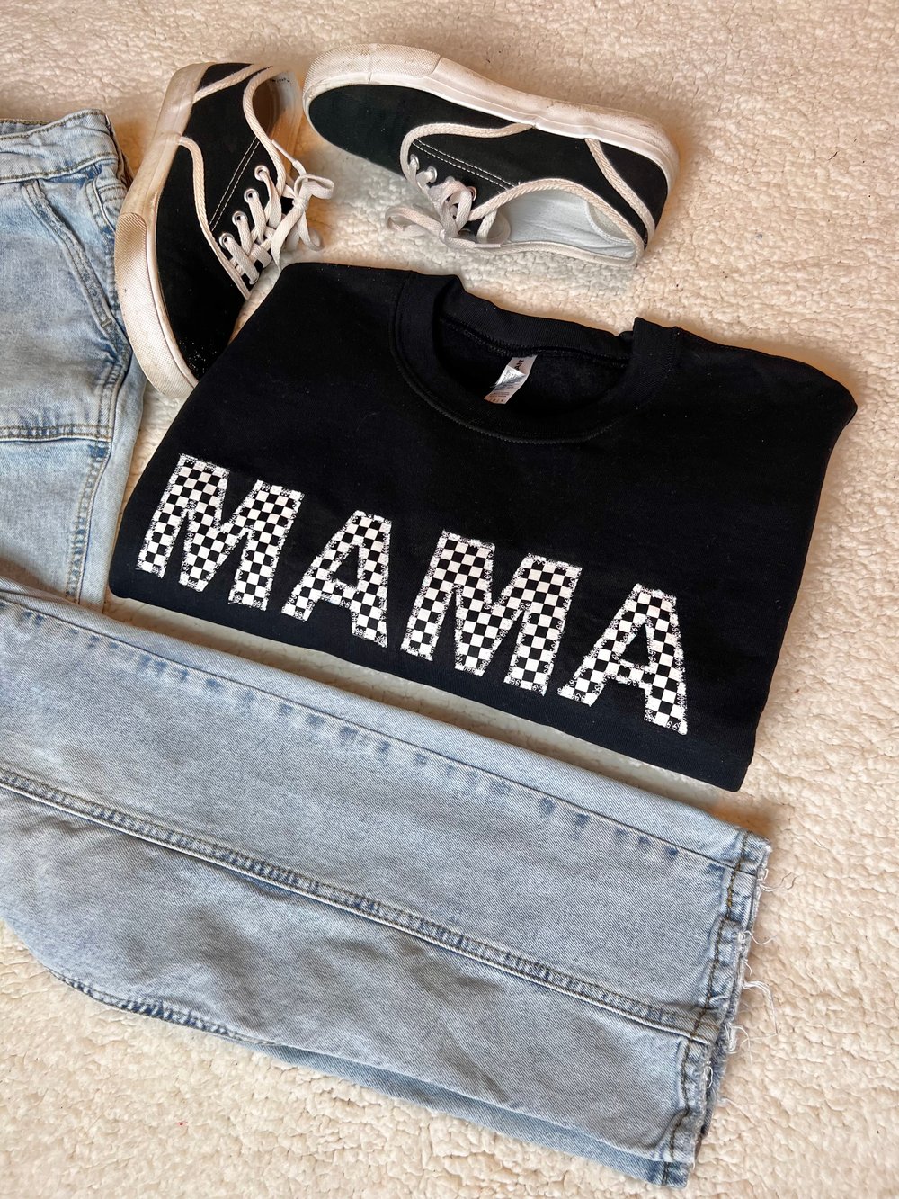 Image of Checkered MAMA crewneck