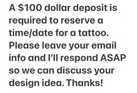 Tattoo deposit 