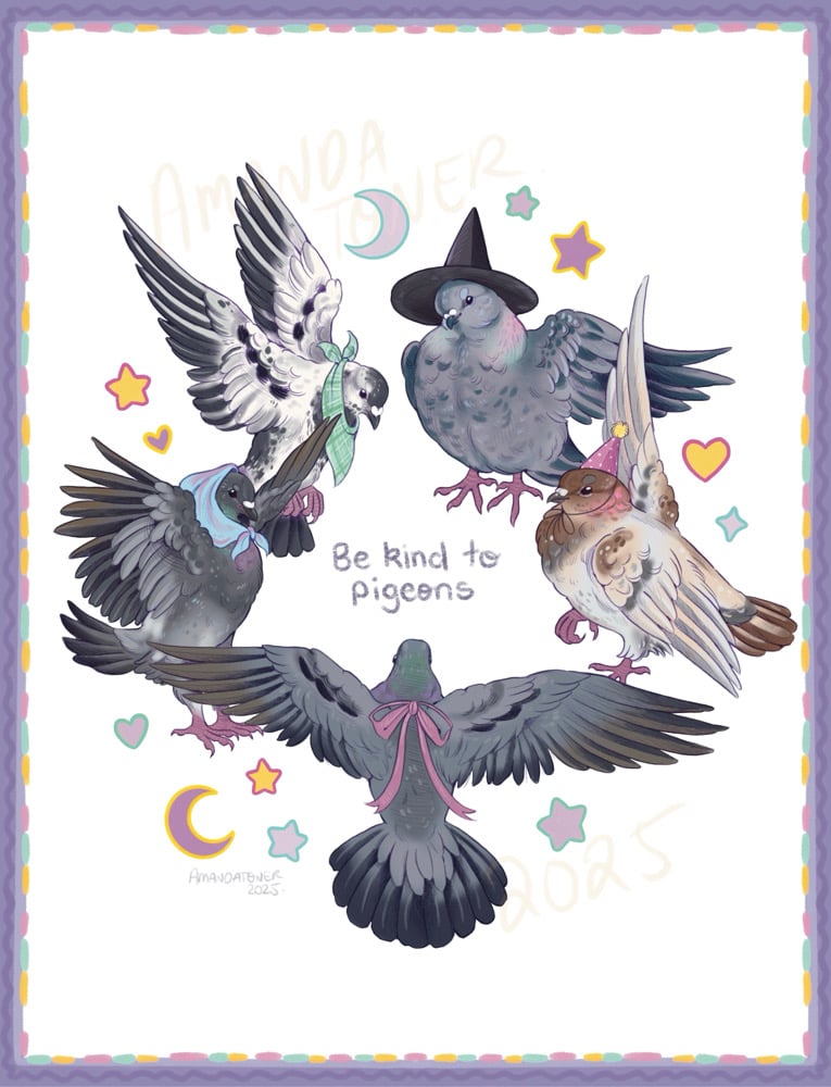 Image of BE KIND TO PIGEONS PRINT