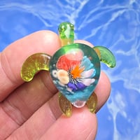 Image 2 of "UNDER THE SEA" CORAL REEF IMPLOSION SEA TURTLE PENDANT SMALL 7