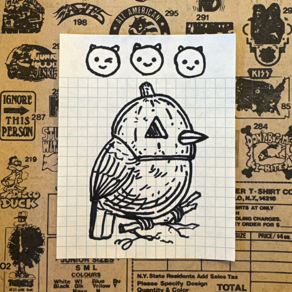 Image of Fat Bird Sharpie Sketch #138