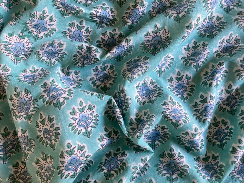 Image of Namaste Fabric bleu ciel