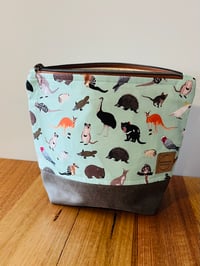 Image 1 of Fabric Zipper Pouch - Australian Animals