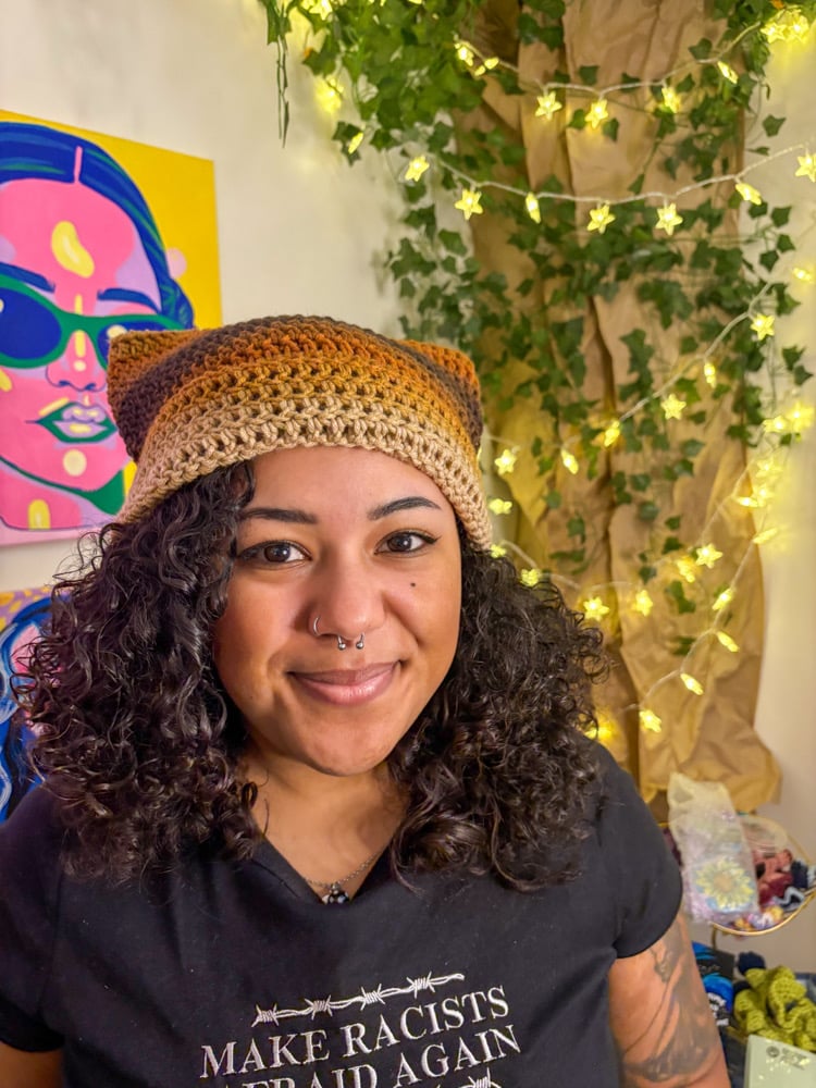 Image of Multicolor Cat Ear Beanies