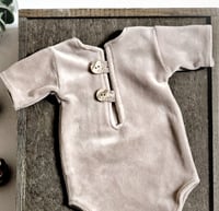 Image 2 of Newborn boy bodysuit for photoshoot | Ron | neutral beige