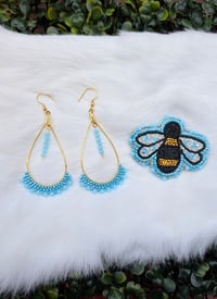 Image 2 of Bee 🐝 pin with matching earrings