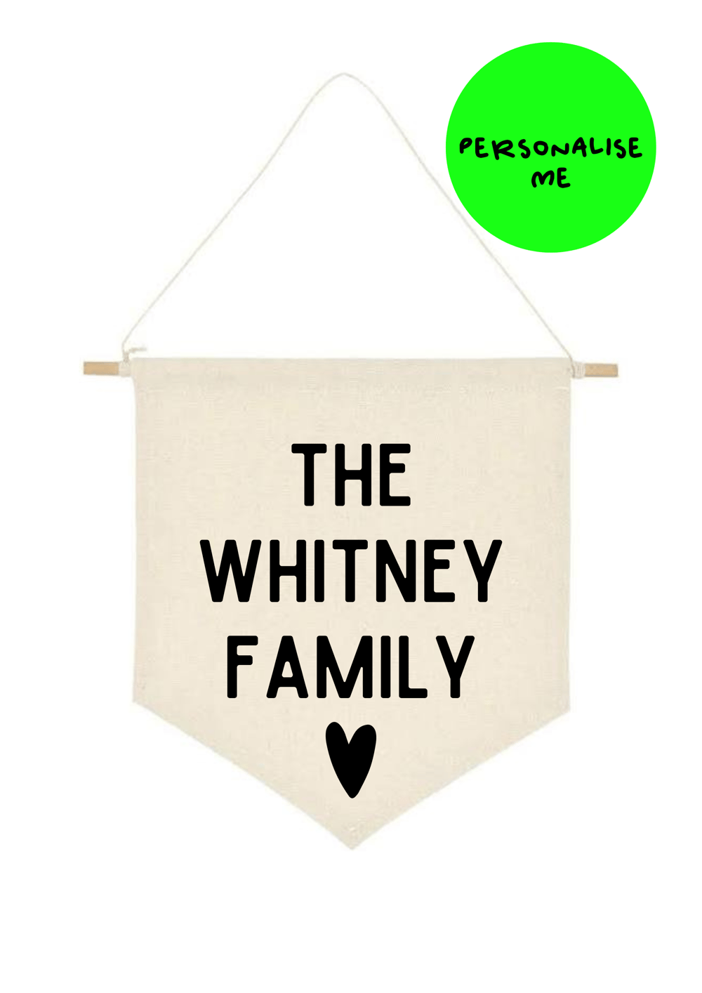 Personalised Pennant Banner 24 x 24cm