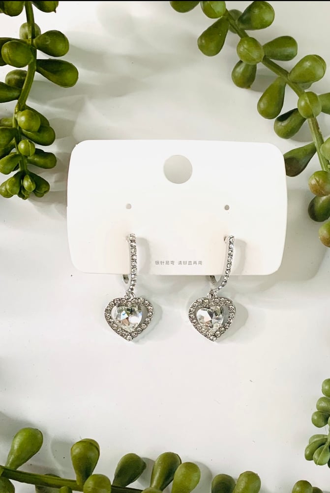 Image of Dangle Heart Earrings