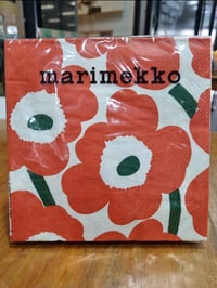 Image 2 of Marimekko Large Serviettes - orange and dark green