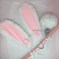 Image 1 of White Long Ear Bunny Set