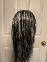 Image 5 of METALLIC SILVER DIAMOND WIG! SILVER HAND CRAFTED 360 LACE WIG!