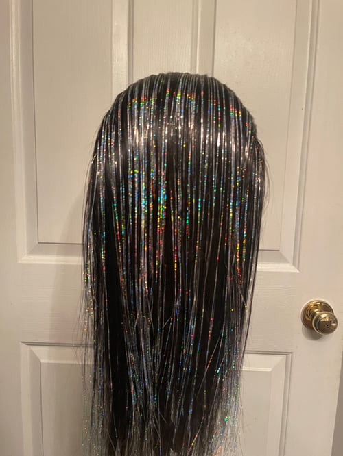 Image of METALLIC SILVER DIAMOND WIG! SILVER HAND CRAFTED 360 LACE WIG!