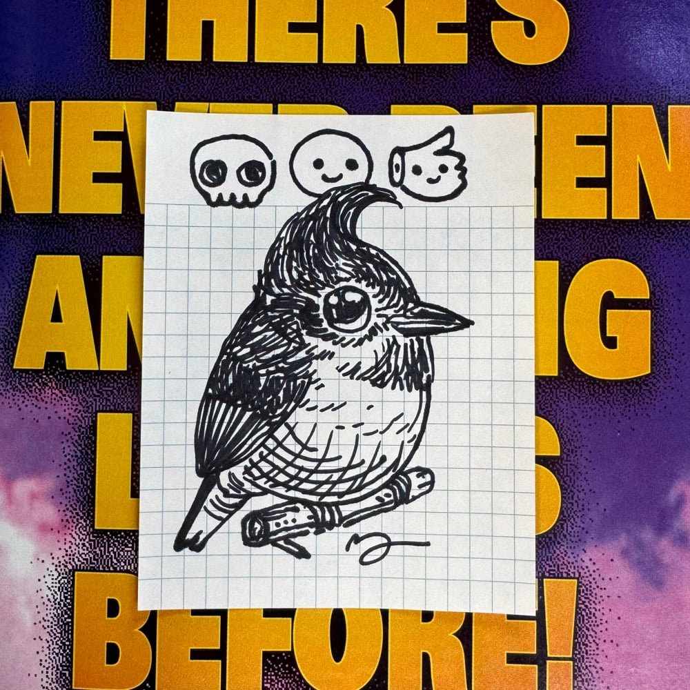 Image of Fat Bird Sharpie Sketch #252