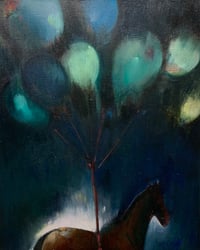 Image 3 of Painting / maleri / "What happened to the horses ..." / 40x50 cm