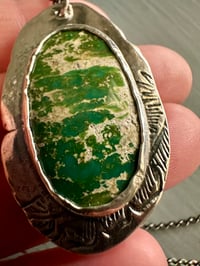 Image 9 of Stone Mountain turquoise necklace with Bukowski quote