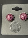 Burgundy Pedals Resin Pendant Earrings