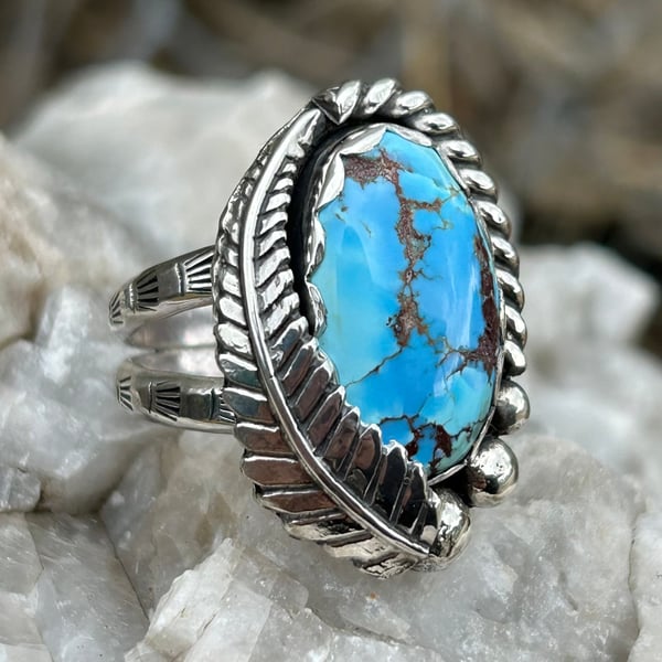 Image of Golden Hill Turquoise Handmade Sterling Silver Ring