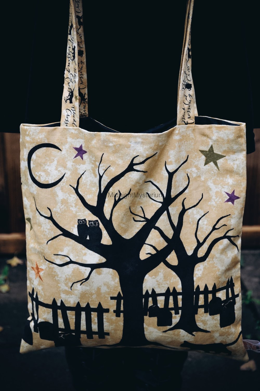 Black Cat Crossing Tote Bag