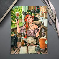 Image 1 of Hard Cider Witch Signed Watercolor Print