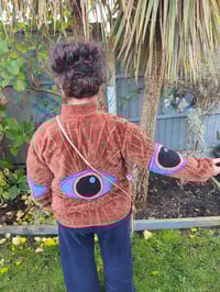 Image 5 of Wanderlust - Velvet evil eye protection jacket -Brown 6- 14 uk