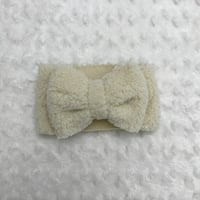 Cream Sherpa Bow