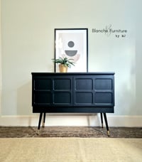 Image 1 of Custom Order: Nathan Sideboard in Black Blue on Black Hairpin Legs